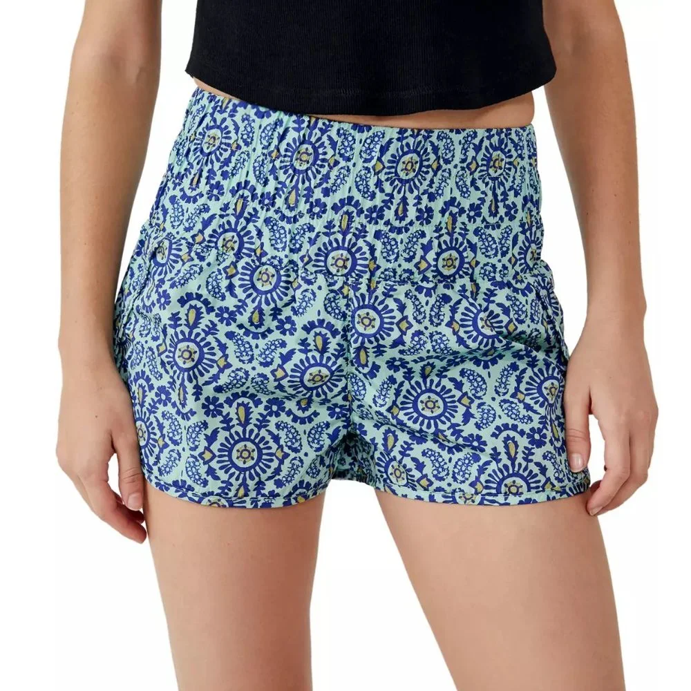 NWT! FP Movement by Free People The Way Home Turquoise Paisley Printed Shorts